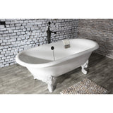 Aqua Eden Vctde7232Nlw 72-Inch Cast Iron Double Ended Clawfoot Tub (No Faucet Drillings), White