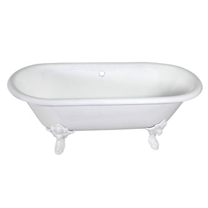 Aqua Eden Vctde7232Nlw 72-Inch Cast Iron Double Ended Clawfoot Tub (No Faucet Drillings), White