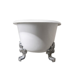 Aqua Eden Vctnds7231Nl1 72-Inch Cast Iron Double Slipper Clawfoot Tub (No Faucet Drillings), White/Polished Chrome