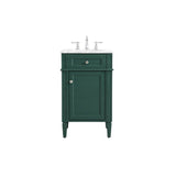 21 inch single bathroom vanity in green