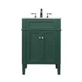 24 inch single bathroom vanity in green