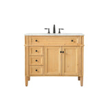 40 inch single bathroom vanity in natural wood