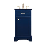 19 inch single bathroom vanity in Blue