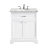 30 In. Single Bathroom Vanity Set In White