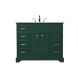 42 inch single bathroom vanity in green