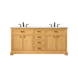 72 inch double bathroom vanity in natural wood