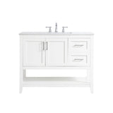 42 inch Single Bathroom Vanity in White