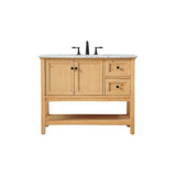 42 inch single bathroom vanity in natural wood