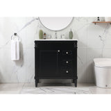 32 Inch Single Bathroom Vanity In Black