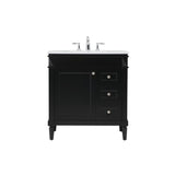 32 Inch Single Bathroom Vanity In Black