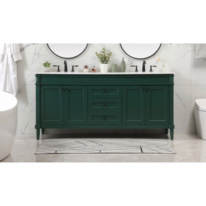 72 Inch Double Bathroom Vanity In Green