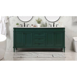 72 Inch Double Bathroom Vanity In Green
