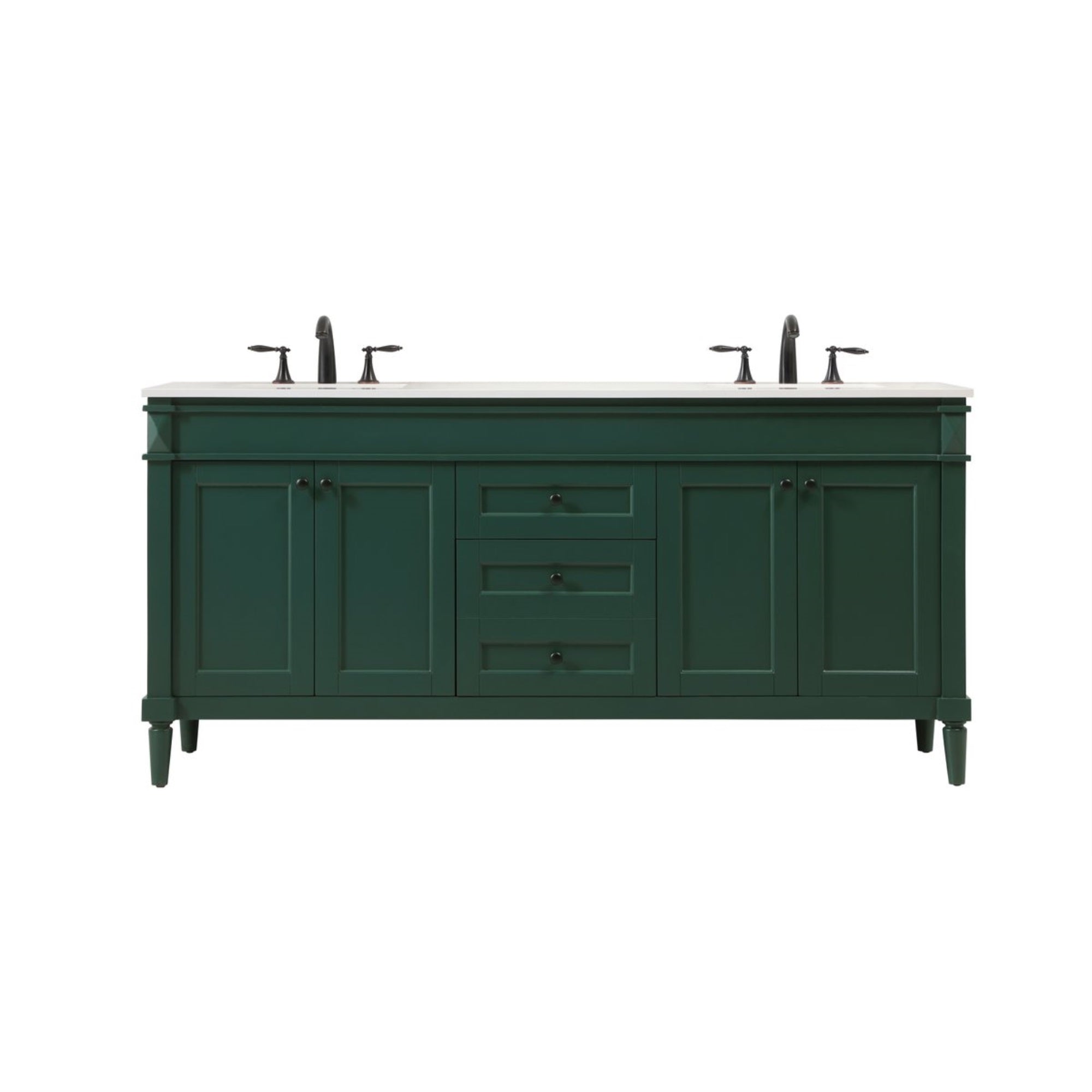 72 Inch Double Bathroom Vanity In Green