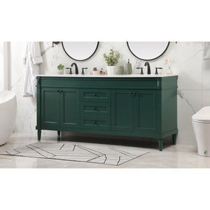 72 Inch Double Bathroom Vanity In Green
