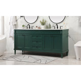 72 Inch Double Bathroom Vanity In Green