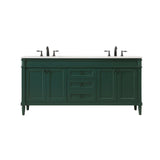 72 Inch Double Bathroom Vanity In Green