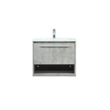 24 Inch Single Bathroom Vanity In Concrete Grey