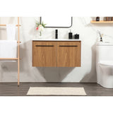 36 Inch Single Bathroom Vanity In Walnut Brown