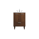 24 Inch Bathroom Vanity In Walnut