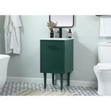 18 Inch Single Bathroom Vanity In Green