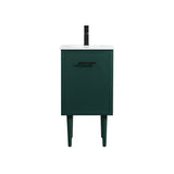 18 Inch Single Bathroom Vanity In Green
