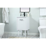 18 Inch Single Bathroom Vanity In White