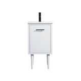 18 Inch Single Bathroom Vanity In White