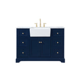 48 inch single bathroom vanity in blue