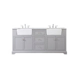 72 inch double bathroom vanity in grey