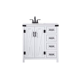 32 Inch Single Bathroom Vanity In White