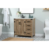 36 Inch Single Bathroom Vanity In Natural Oak