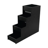 Narrow Condiment Organizer, 4 Shelves, 8 Compartments, Black