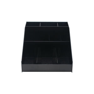 Horizontal Condiment Organizer, 9 Compartments, Black