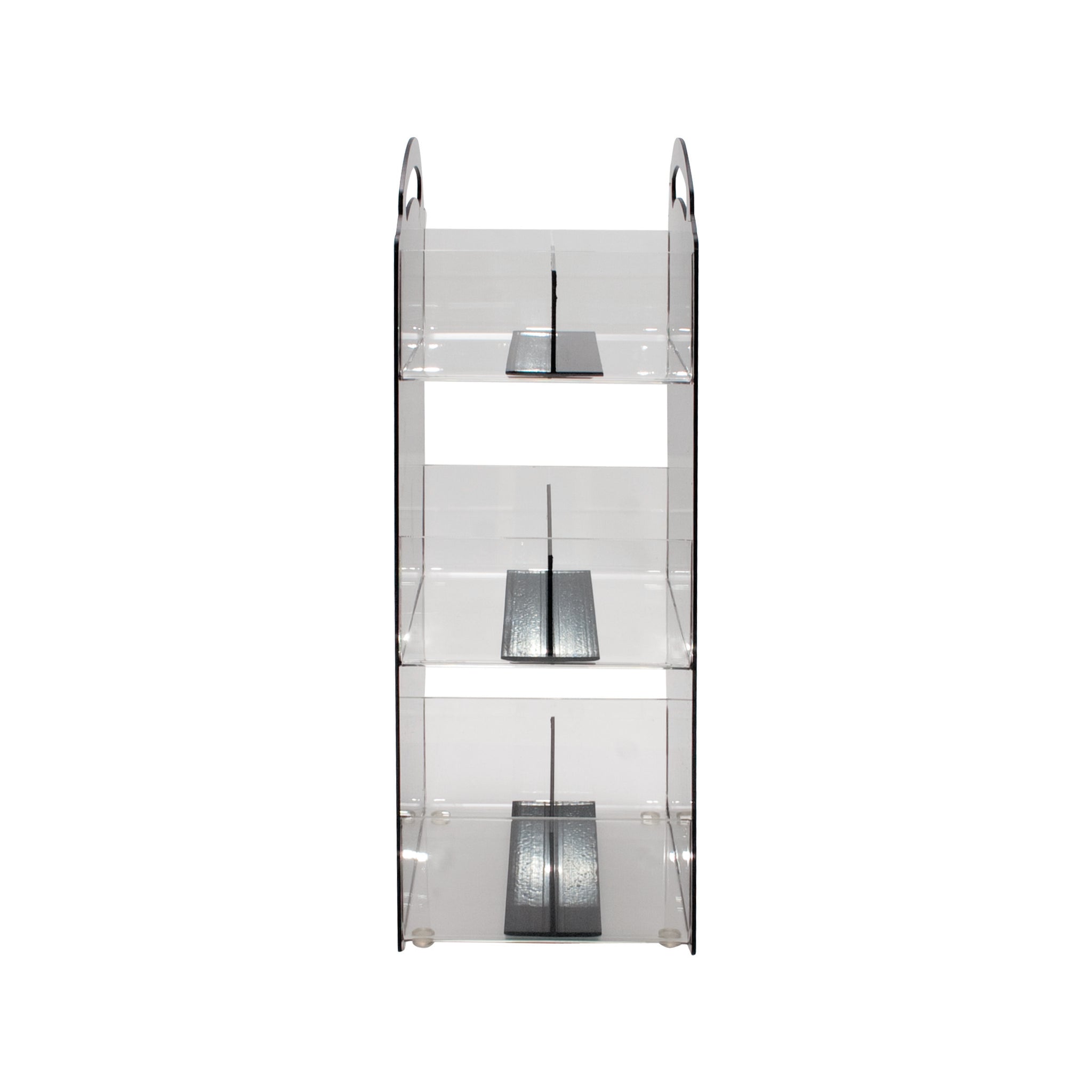 Compact Condiment Organizer, 3 Shelves, 6 Compartments, Black
