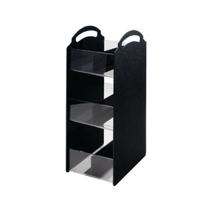 Compact Condiment Organizer, 3 Shelves, 6 Compartments, Black