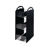 Compact Condiment Organizer, 3 Shelves, 6 Compartments, Black