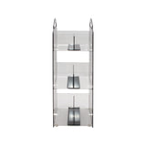 Compact Condiment Organizer, 3 Shelves, 6 Compartments, Black
