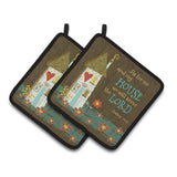 Caroline'S Treasures As For Me & My House Pair Of Pot Holders Vha3005Pthd, 7.5Hx7.5W, Multicolor