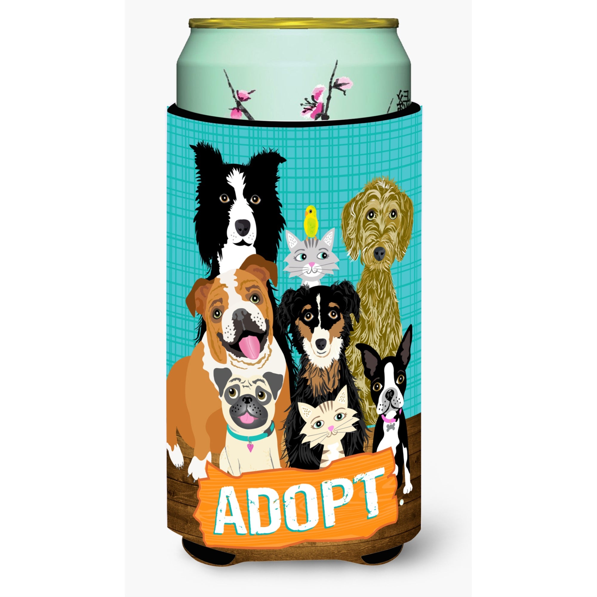 Caroline'S Treasures Vha3007Tbc Adopt Pets Adoption Tall Boy Koozie Hugger, Multicolor