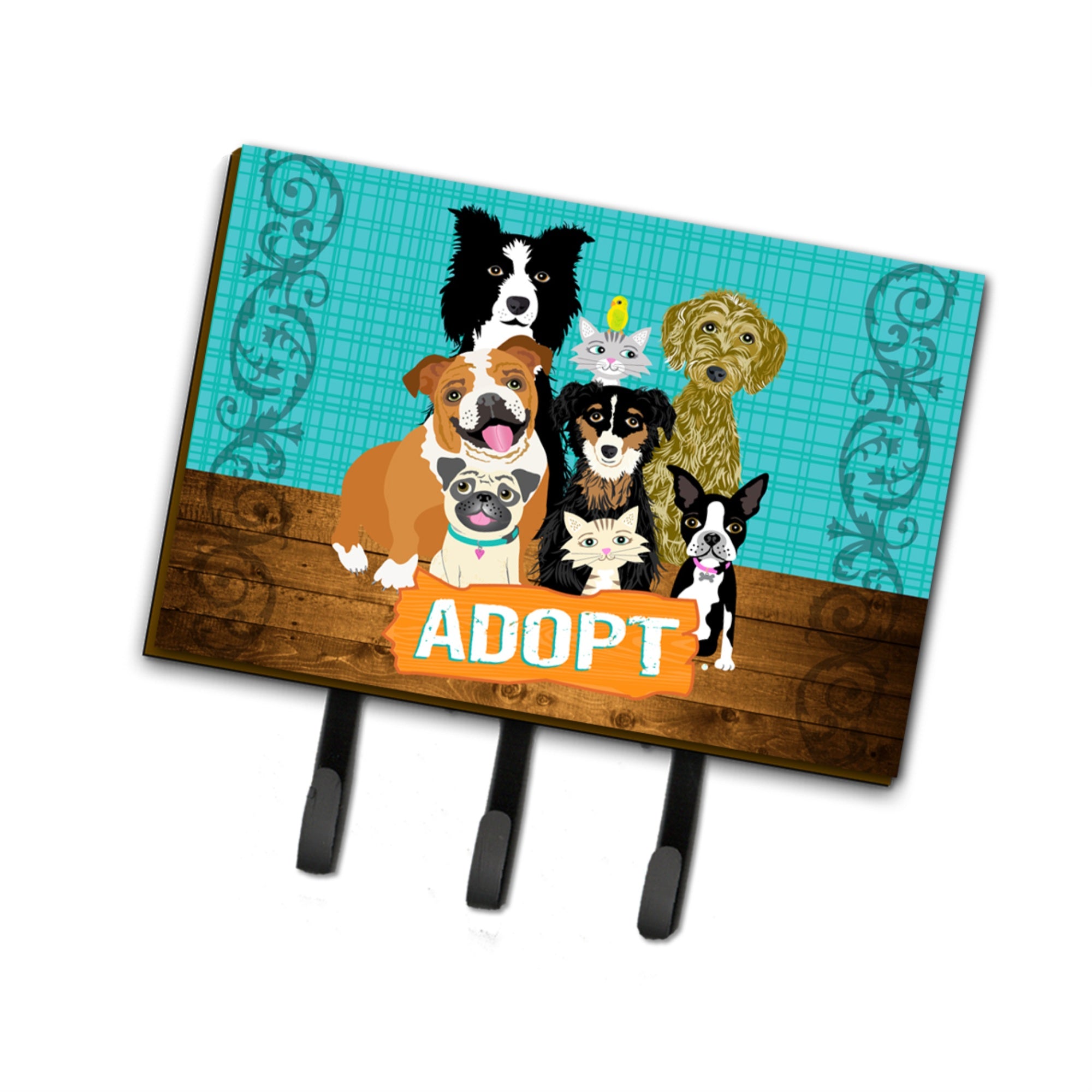 Caroline'S Treasures Pets Adoption Leash Or Key Holder Vha3007Th68, Triple, Multicolor