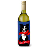 Caroline'S Treasures Vha3011Literk Ahoy Matey Nautical Border Collie Wine Bottle Koozie Hugger, 750Ml, Multicolor