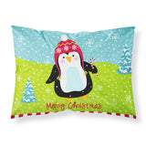 Caroline'S Treasures Merry Christmas Happy Penguin Fabric Standard Pillowcase Vha3015Pillowcase, Multicolor