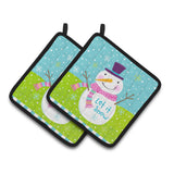Caroline'S Treasures Christmas Snowman Let It Snow Pair Of Pot Holders Vha3017Pthd, 7.5Hx7.5W, Multicolor