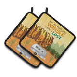 Caroline'S Treasures Airstream Camper Camping Wander Pair Of Pot Holders, 7.5Hx7.5W, Multicolor