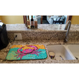 Caroline'S Treasures Coastal Pink Crab Dish-Drying-Mats, 14 X 21, Multicolor