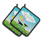 Caroline'S Treasures Happy Birthday Dachshund Pair Of Pot Holders, Multicolor