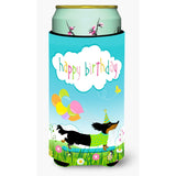 Caroline'S Treasures Happy Birthday Dachshund Tall Boy Insulator Hugger Cold-Beverage-Koozies, Tbc, Multicolor