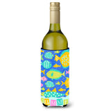 Caroline'S Treasures Little Colorful Fishes Wine Bottle Insulator Hugger Cold-Beverage-Koozies, Literk, Multicolor