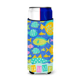 Caroline'S Treasures Little Colorful Fishes Michelob Ultra Hugger For Slim Cans Cold-Beverage-Koozies, Muk, Multicolor