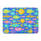 Caroline'S Treasures Little Colorful Fishes Machine Washable Memory Foam Mat, Multicolor